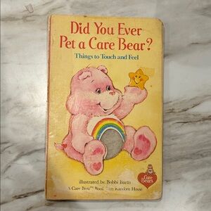 Care Bears Vintage Touch and Feel Book with Pink Bear children’s book. 1983